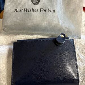 Blue pleather wallet